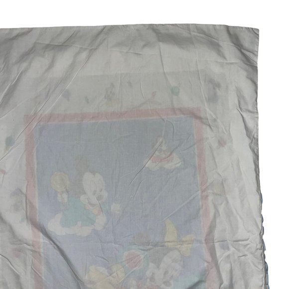 Rare Vintage Disney Babies Mickey Crib Duvet Quilt Cover Minnie Mouse Pluto - Picture 8 of 11
